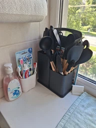 Набор кухонный силиконовых аксессуаров на подставке Kitchenware Set 20 предметов Черный (HA-301)