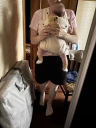 Слінг рюкзак ерго для новонароджених кенгуру дитячий хіпсіт з народження до 20 кг 3 положення носіння регульований 3 в 1 переноска для немовляти анатомічна посадка М позиція натуральна бавовна поперекова розгрузка широкі лямки регулювання розміру бежевий