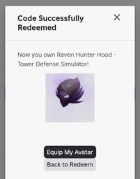 Roblox: Raven Hunter Hood-Tower Defense Simulator