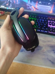 Навушники Attack Shark L90 Чорні Бездротова Ігрова гарнтура, Радіоканал/Bluetooth. Знімний Мікрофон, Динамічне RGB Підсвічування фото від покупців 1