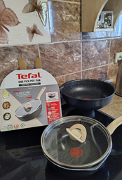 Мультисковорода Tefal One Pick Pot с крышкой 22 см Черная (G1662504) фото от покупателей 1