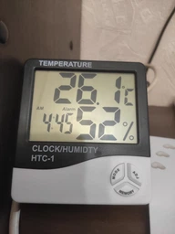 Цифровий термометр гігрометр годинник -10~50C ЖК 3.8" термогігрометр HTC-1