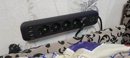 Мережевий фільтр-подовжувач 5 розеток 3xUSB-A 1xUSB-C 3м чорний HP-5-42