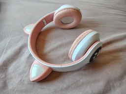 Бездротові навушники з котячими вушками CAT EAR Bluetooth 5.0 + EDR дитячі навушники, ігрові з блютуз гарнітурою і LED підсвічуванням, рожеві VIV-23M