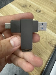 Флешка Двостороння Брелок Поворотна 2 в 1 для ПК та телефону PHILIPS 60UT USB 3.2 + Type-C OTG 256 гб Super Speed 150Mb/s Silver