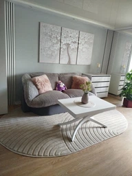 Ковер в скандинавском стиле OKSI 2х3 м. Овал Бежевый 38025/202 BEIGE
