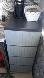 Комод пластиковый на 4 ящика R-Plastic РОТАНГ бело-черный