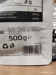 Креатин OstroVit Creatine Monohydrate, 500 грам - Лимон фото від покупців 3