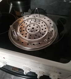 Мантоварка / вставка - пароварка Steamer тарілка - тримач для приготування на пару мантів / вареників / овочів / риби / м'яса, 22 см, срібляста (110674121)