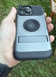 Чехол Spigen Slim Armor MagSafe для Iphone 16 Pro Max (6.9") Gunmetal ACS08033 противоударный с подставкой (MagFit) фото от покупателей 2