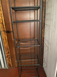 Стеллаж металлический 172×42 см Черный 6 ярусов на колесах