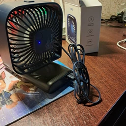 Портативний вентилятор TOPK desktop fan K50 |4,5W; 3 speed; 360 degree; USB| Синій фото від покупців 1