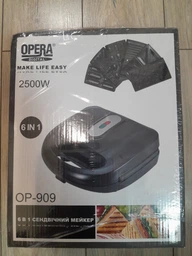 Мультимейкер 6 в 1 Opera OP-909 гриль сендвічниця вафельниця ліщина пончики сосиски фото від покупців 4