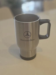 Термокружка автомобильная с логотипом Mercedes-Benz 450 мл серебристая