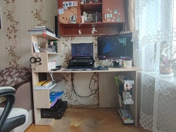 Стіл комп'ютерний Moreli Christer Ш1416*В1226*Г600 Антрацит-Білий фото від покупців 1