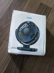 Вентилятор портативный, аккумуляторный, TOPK K60C, 5W, 5000mAh, 7-24h, black
