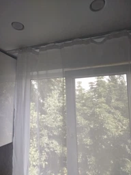 Тюль вуаль шифон білий з пришитою тасьмою 200*280 см