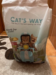 Бентонітовий наповнювач для туалету котів Catmania з ароматом марсельського мила та бірюзовими гранулами, 10 л