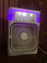 Вентилятор портативний кондиціонер з водяним охолодженням Air Cooler Fan 4в1 Нічник зволожувач з LED підсвічуванням White