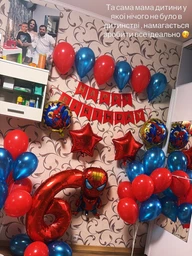 Фотозона Из Шаров Человек Паук The Best Happy Birthday ( 46 шаров)