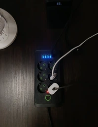 Сетевой фильтр-удлинитель Power Strip 2500 Вт, 6 розеток, 4 USB-порта, 1 порт PD, черный фото от покупателей 7
