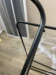 Двойная стальная стойка вешалка для одежды и обуви с полкой RZTK Loft Black фото от покупателей 3