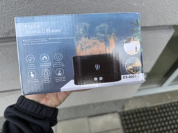 Лампа зволожувач повітря з ультразвуковим зволоженням аромадифузор з імітаційним ефектом вогняного полум'я, Чорний