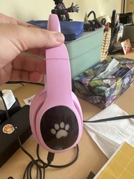 Беспроводные наушники детские ATD CAT EAR L400 с кошачьими ушками LED подсветкой Bluetooth 5.0 microUSB встроенным микрофоном радио Pink фото от покупателей 7