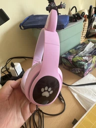 Беспроводные наушники детские ATD CAT EAR L400 с кошачьими ушками LED подсветкой Bluetooth 5.0 microUSB встроенным микрофоном радио Pink фото от покупателей 6