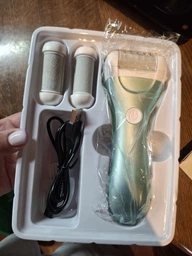 Пемза пилка для ног и пяток роликовая аккумуляторная Callus Remover 3W электрическая для шлифовки электропемза для педикюра USB зеленая фото от покупателей 3