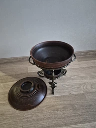 Подставка для подогрева мяса Садж Глинка 3.5 л глиняная коричневая (33-89-35-1)
