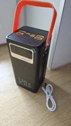 Павербанк 100000 mAh 120W зі швидкою зарядкою та вбудованим кабелем портативний зовнішній акумулятор (білий) фото від покупців 6