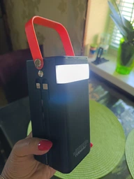 Павербанк 100000 mAh 120W зі швидкою зарядкою та вбудованим кабелем портативний зовнішній акумулятор (білий) фото від покупців 4