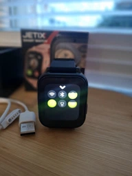 Умные детские GPS часы-телефон JETIX DF100 Pro Kids с виброзвонком, 4G видеозвонком и фонариком (Blue) фото от покупателей 4