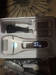 Електрична пилка пемза для ніг та п'яток для педикюру 18 в 1 з LCD дисплеєм електро акумуляторна + 3 насадки, біла фото від покупців 13