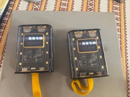 Корпус повербанка под АКБ 3x18650, LED Display, светильник 8 диодов, 10W 2xUSB-A, in: Type-C, MicroUSB | black-yellow-transparent | XMSJ3X1865KYT