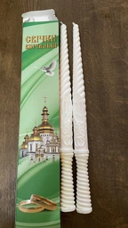 Парні білі вінчальні свічки (А 90287)