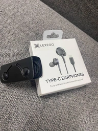 Наушники проводные Lexego USB Type-C с микрофоном вакуумные внутриканальные с пультом управления для Samsung Xiaomi Huawei MacBook iPad iPhone Black WD-IC-B