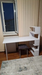 Письменный стол Moreli ST-00015 Антрацит + белый 141,6х60х122,6 см