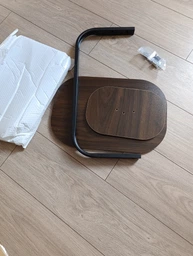 Приставний журнальний столик до дивану AMENI M1, круглий, 40×60 см, MDF та метал, колір венге (дуб шоколадний)