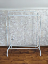 Двойная стойка вешалка для одежды и обуви Loft Rack TW-606 white напольная стальная с полкой, крючками