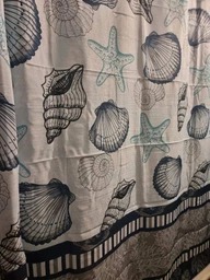 Шторка - занавеска для ванной Eco Fabric Морское дно с люверсами полиэстер 180 х 180 см (EF-1802-C)