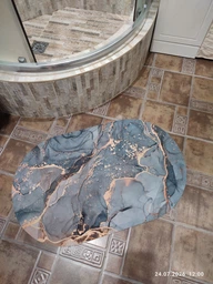 Килимок для ванної кімнати Shower Room 3D Мармур вологовбираючий нековзний килим суперпоглинаючий, діатомітовий 80х50 см сірий фото від покупців 4