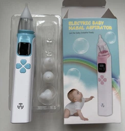 Электронный аспиратор назальный мощный для носа Electric Baby Nasal Aspirator соплеотсос электрический для новорожденных детей с музыкой белый фото от покупателей 7