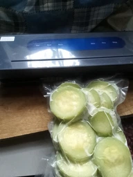Вакууматор для сухих і вологих продуктів вакумний пакувальник з LED-дисплеєм і різаком 10 пакетів у комплекті