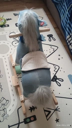 Детская игрушка качалка Plush Пони / Лошадка / Единорог 60х60х30 см голубой (9605)