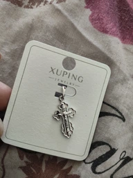 Женский кулон-крестик Xuping из медицинского золота Гипоаллергенная бижутерия фото от покупателей 1