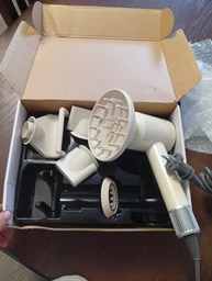 Фен для волосся професійний Super Hair Dryer 5в1 з тримачем білий + сірий фото від покупців 2