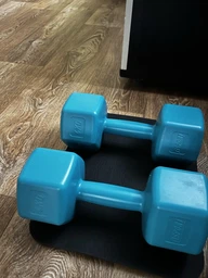Гантели для фитнеса пластиковые цельные (неразборные) + коврик OSPORT Lite 2шт по 2 кг (OF-0215) Бирюзовый