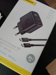 Зарядное устройство Foneng MaX 35W GaN мощное универсальное с индикатором заряда портативный адаптер с быстрой зарядкой блок питания USB-A и USB-C для телефонов планшета айфона и самсунга Apple iPhone Samsung фото от покупателей 3